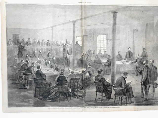 Harper's Weekly Page President Lincoln Assassination! Trial Of Conspirators 1865