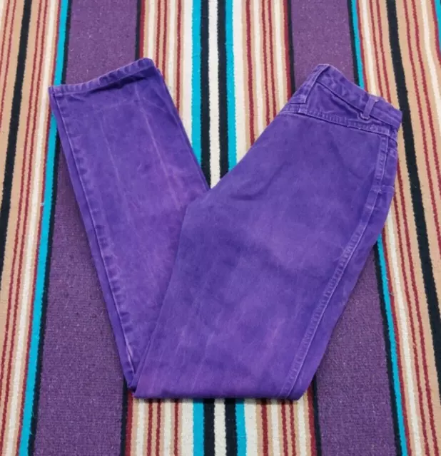 Vtg 80's Roper Women's Purple Western Decorated High Waist Jeans Size 5/6 26x34