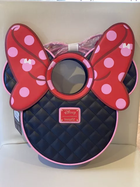 New Disney Loungefly Minnie Mouse Bow Shoulder Crossbody Bag Bnwt Red Black