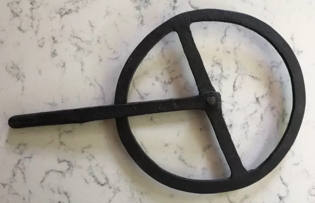 Antique Blacksmith Made Wrought Iron Wagon Wheel Measure Measuring Tool