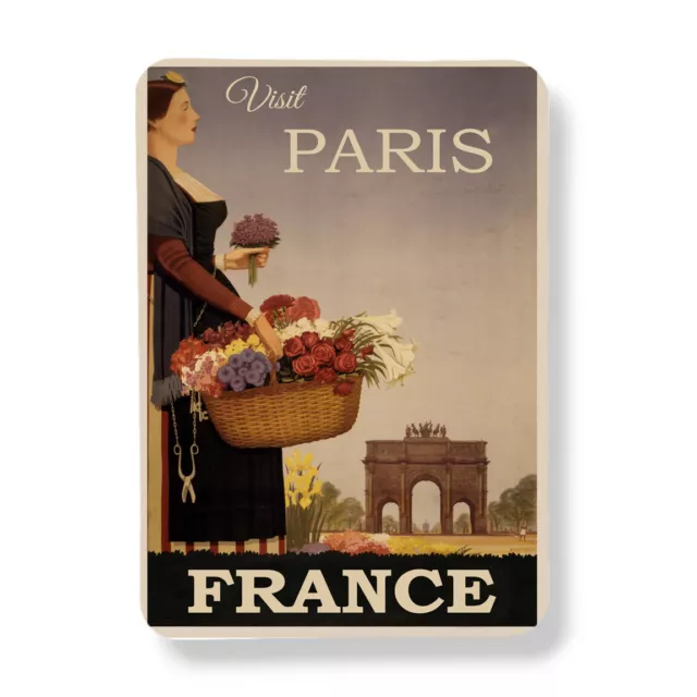 Vintage Paris France Travel Advertising Art Print Poster Magnet Sublimated 3"x4"