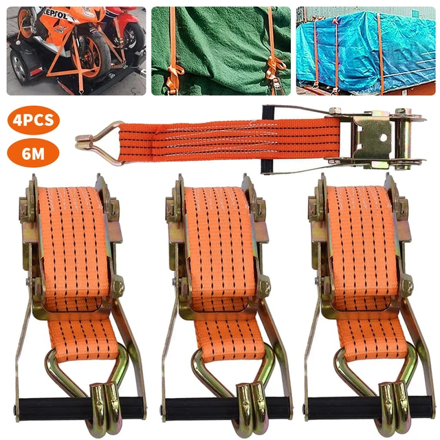 4X Heavy Duty Ratchet Ties Down Straps 38mm 2.9Meter Lashing Cargo Luggage 2Ton main image 0