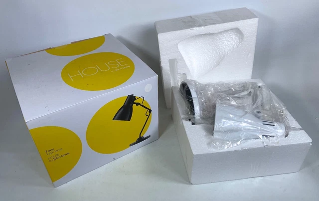 Neu unbenutzt & verpackt John Lewis Tony Aufgabenlampe weiß modern TOP