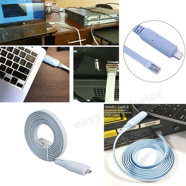 USB-C Type C to Rj45 Cisco Console Cable Wire For Cisco Routers MacBook Laptop