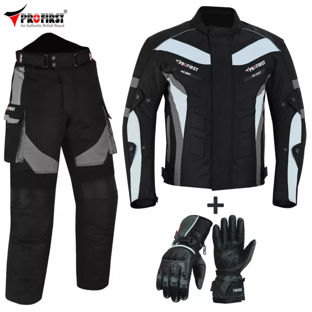 Profirst Motorcycle Suits Men Motorbike Riding Armoured Textile Suit with Gloves