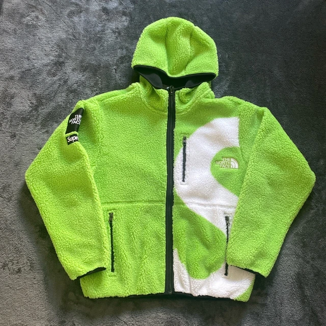 SUPREME THE NORTH Face S Logo Fleece Jacket Lime Green Small 