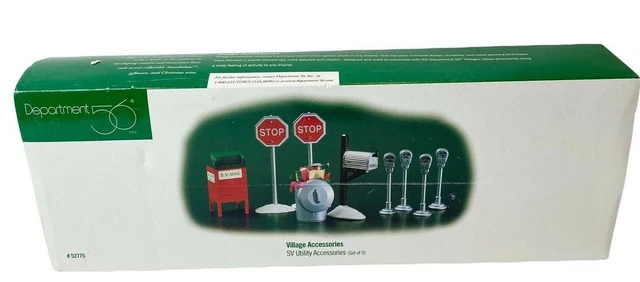 Department 56 Village Accessories 52775 Mail Box Parking Meter Stop Sign Utility