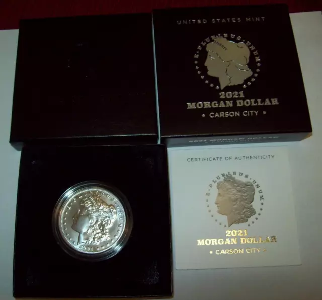 2021 Cc  Morgan  Silver Dollar With Coa & Boxes $1