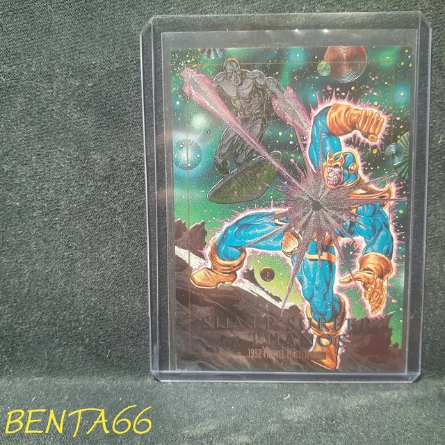 1992 Marvel Masterpieces 🔥 Silver Surfer vs Thanos Battle Spectra Etch #2-D