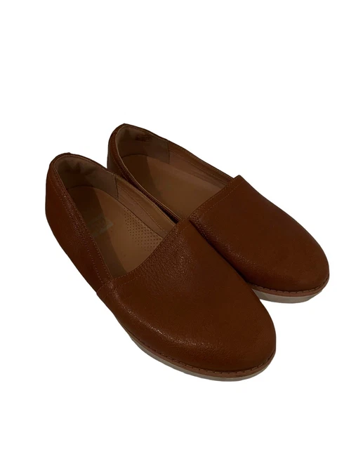 FITFLOP Womens Shoes CASA Brown Leather Platform Loafer Comfort Slip On Sz 7
