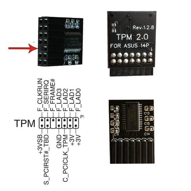 thumbnail image 2 of Replacement TPM 2.0 Encryption Security Module – LPC M R 2.0 For ASUS Motherboards 2 of 2