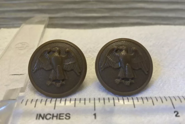 2 US Army WW2 WWII Uniform Buttons WAC Womens Army Corps Walking Eagle 7/8” B10