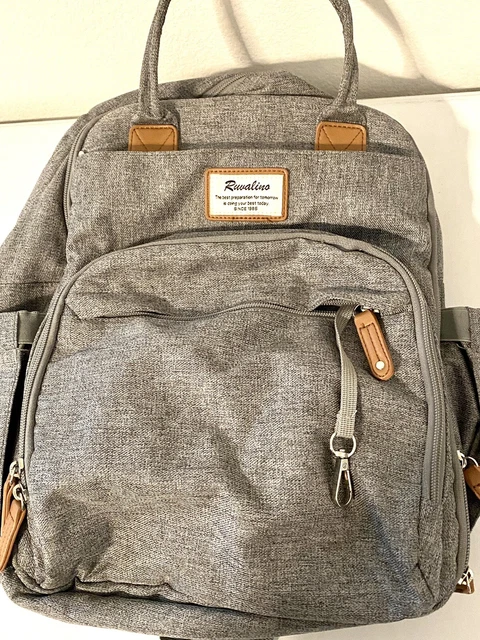 Ruvalino Backpack Diaper Bag 18x14x9 Inch Adjustable Straps Many Sections