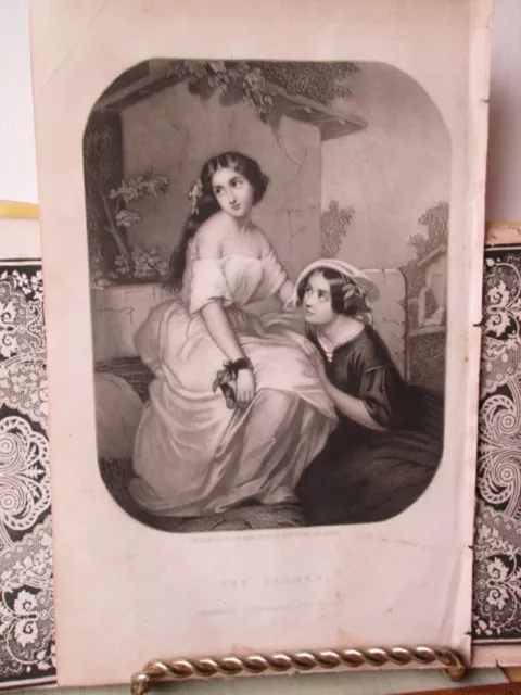 Vintage Print,THE SECRET,Godeys Ladys Book,1849