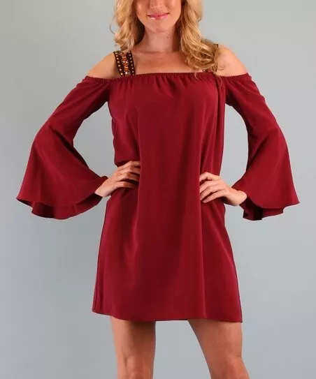 VAVA By Joy Han NWT Rose Red Off-Shoulder Mia Shift Dress Size Large