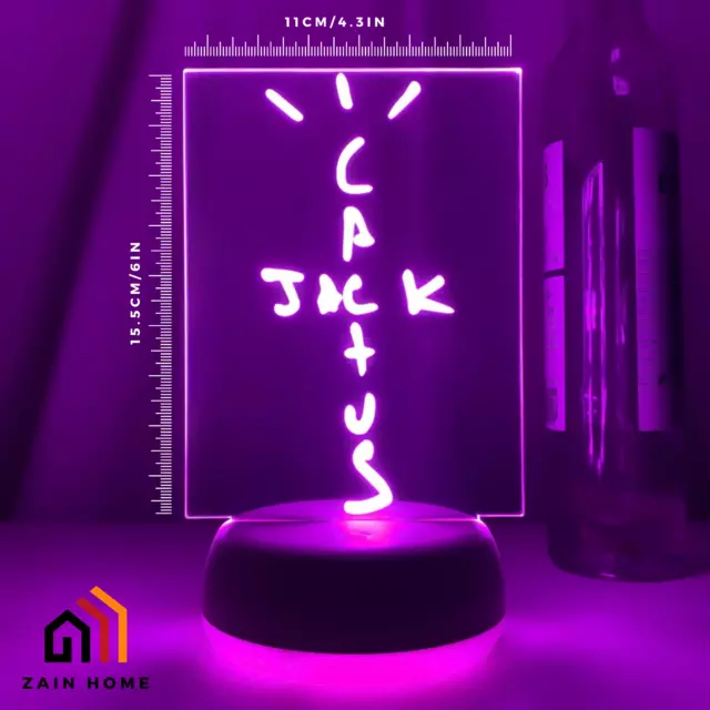 Acrylic Cactus Jack 3D LED Nightlight | Cool Bedroom Decor | Neon Table Lamp 2