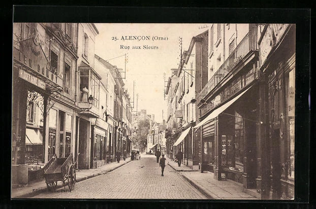 CPA Alencon, Rue aux Sieurs, vue de la rue