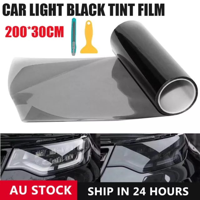 Light Smoke Black Tint Film Headlight Tail lights Car Vinyl Wrap Decor 30CM X 2M