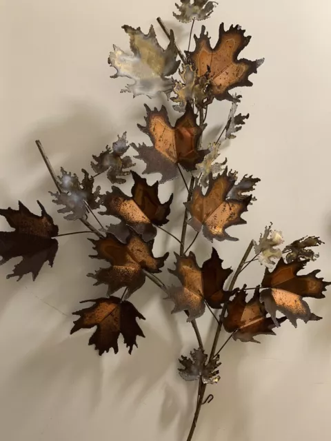 CURTIS C JERE Brutalist Metal Maple Leaf Wall Art Sculpture Mid Century MCM LotR