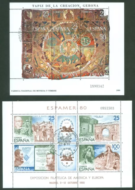 España 1980 - 2 Hb. Tapiz Creación / Espamer'80 - Con Matasellos Primer Día