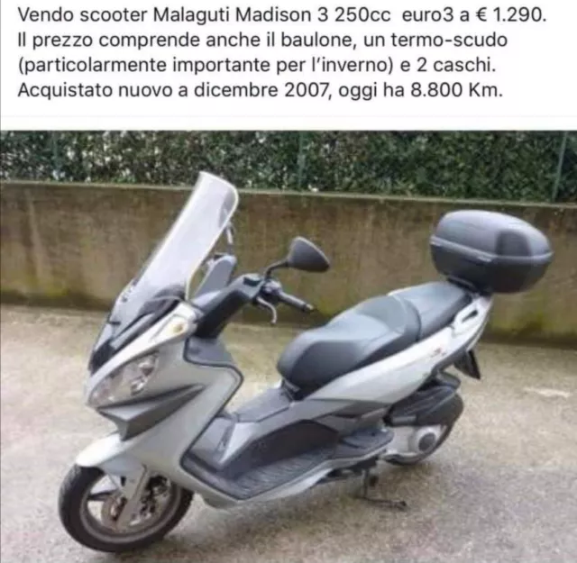 Vendo scooter Malaguti Madison 250.in ottimo stato. Da vedere!!