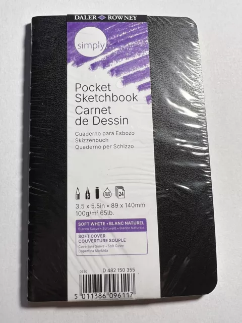 Daler Rowney Simply Sketchbook 8.5”x11” 75 lbs 110g/m Soft White ,  Hardcover