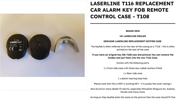 Laser Line T116 Anti-Theft Car Shell Cover Remote – Replacement Shell (Old T108)