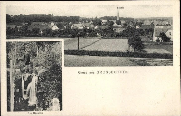 Ak Großbothen Grimma in Sachsen, Gesamtansicht, Die Rausche - 3876565