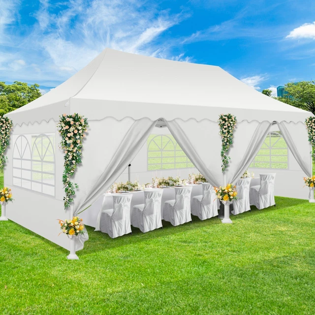 Pavillon 3x6m Wasserdicht Gartenzelt Faltpavillon Partyzelt Pop Up Faltbar Zelt