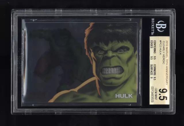 2010 Marvel 70th Anniversary Clearly Heroic Insert HULK #PC2 BGS 9.5 POP 2 Gem