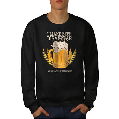 Wellcoda Superpower Beer Mens Sweatshirt, Drinker Casual Pullover Jumper