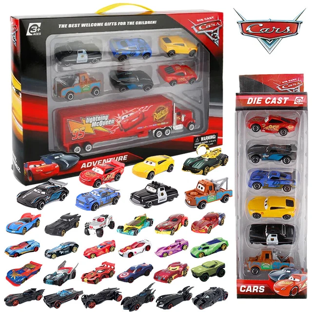 Disney Pixar Cars Lot Lightning McQueen Truck 1:55 Diecast 2023 New 6/7pcs/Set