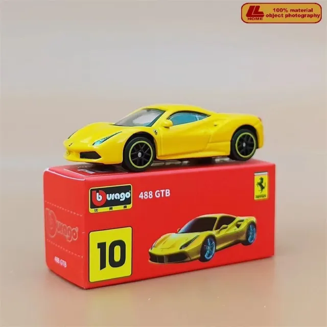 Bburago 1:64 Ferrari #10 488 GTB Red Damper Alloy Diecast Car Model Gift