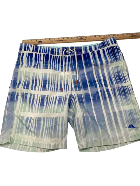 TOMMY BAHAMA TRUNKS Men's 40 waist Swim Shorts Blue Lined Drawstring ...