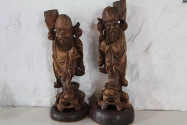 Oriental/Asian - Two Wooden Figurines