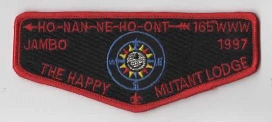 Ho-Nan-Ne-Ho-Ont Lodge 165 OA Flap Chautauqua Council RED Bdr. [BS1017]