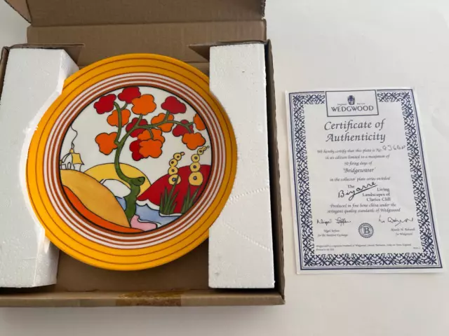 Vtg Clarice Cliff Bridgewater Deco Plate Wedgwood Centenary Ltd Edition England