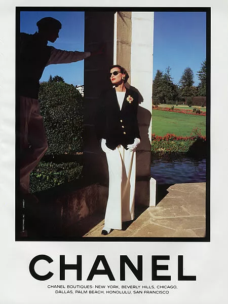 1989 CHANEL KARL Lagerfeld Ines de la Fressange 1-page MAGAZINE AD
