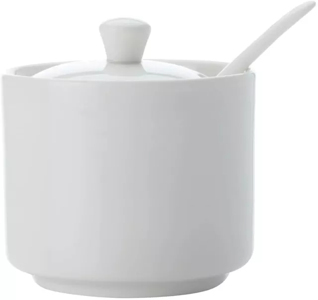 Maxwell & Williams White Basics Straight Sugar Bowl with Spoon | FREE SHIPPING