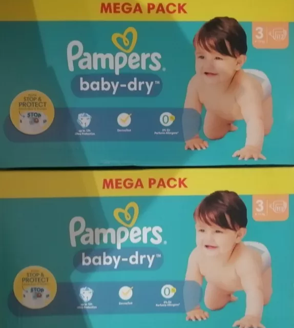 Lot 224 couches Pampers baby-dry taille 3 (6-10kg)