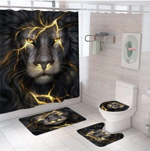 Lion Bathroom Sets,  Shower Curtain Sets