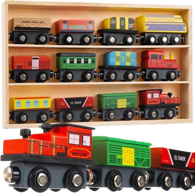 Circuit Train En Bois Magnétique 39 Pièces - Compatible Brio, Thomas Et Autres Marques