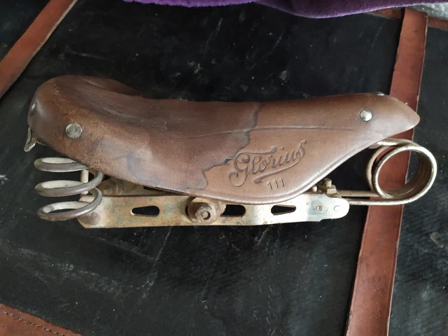 Selle De Vélo Vintage Ideale Record 80 - Cuir - Pour VTC, Route - Rails 7x7mm - Occasion Bon État