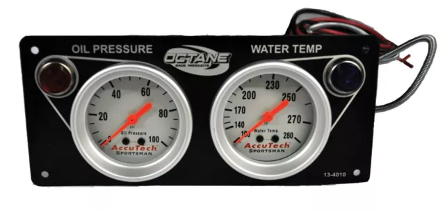 Octane 2 Gauge Panel Oil PRESSURE-WATER Temperature