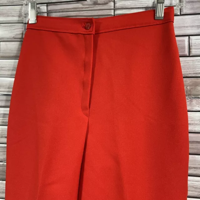 womens S pant  70s High Rise Bell Bottom fit&Flare Red Boho Center Stage VTG