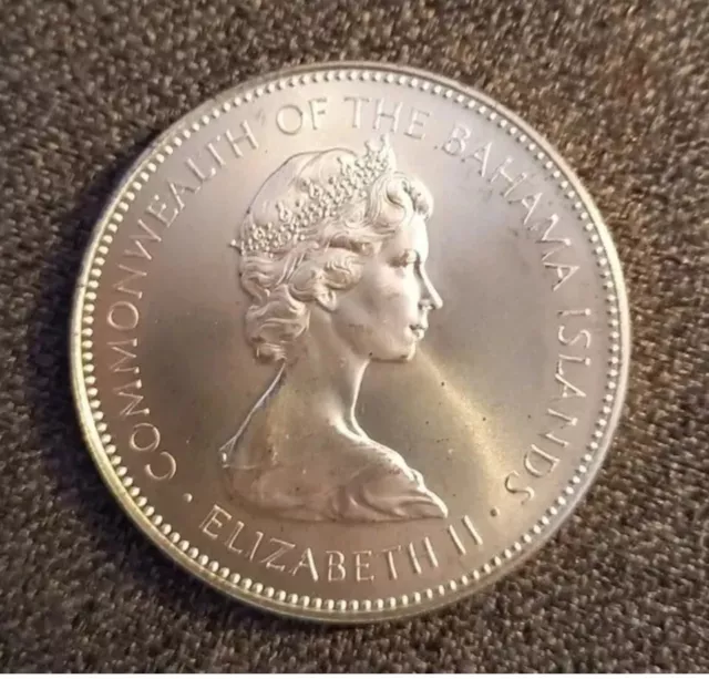 münzen 2 Dollar 1972 Bahamas silber ○ 40 mm sehrguter Zustand PP günstig abzugeb