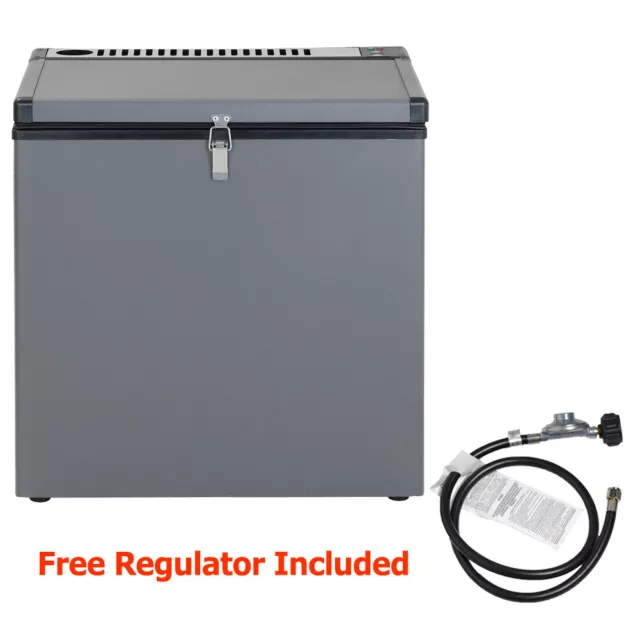 Smad 3 Way 2.4 cu ft Propane Refrigerator Chest Freezer 110V/12V/Gas Camper Home