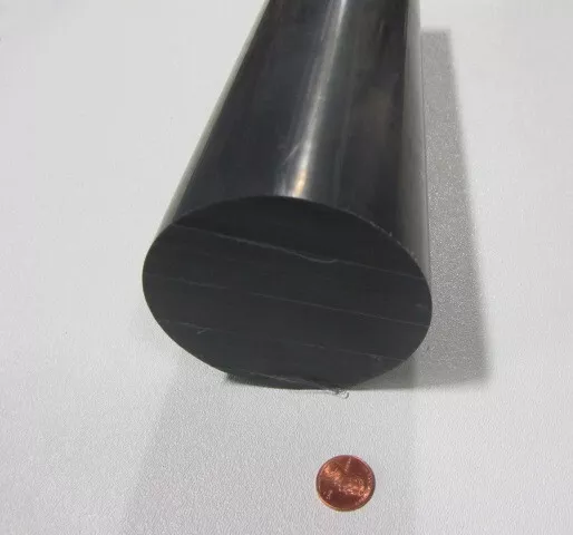 Acetal Delrin POM Round Rod, Black 3 1/2" Dia x 12" Length