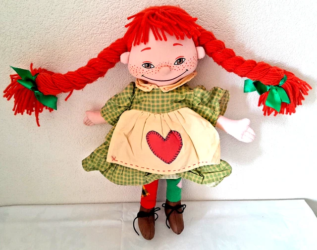 Bambola di Stoffa Pippi Calzelunghe Vintage 30 cm Soft Toys Rara