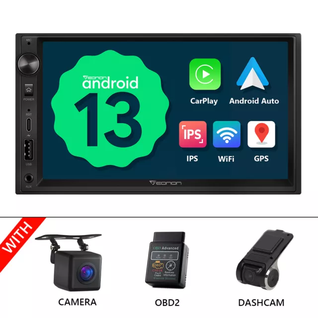 CAM+DVR+OBD+Double 2Din Car Stereo Radio Android 13 Car 7" Touch Screen WiFi GPS